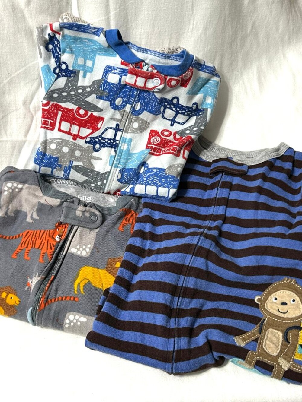 24 month footed sleeper pajamas 3 pieces Cotton long sleeve footy
